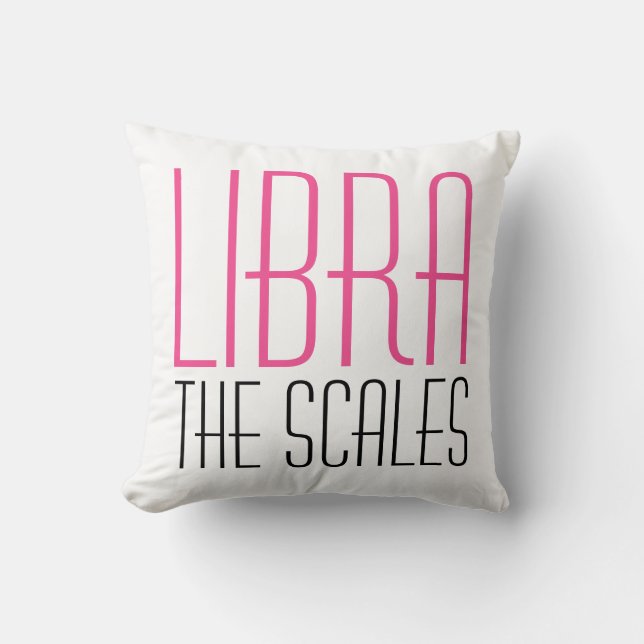 Coussin Libra The Scales Initiales Typographie Blanc Zodia (Recto)