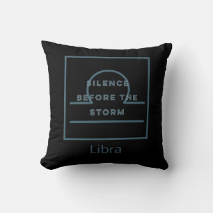 Coussin Libra Zodiac Sign Fun Citation Texte Bleu Annivers
