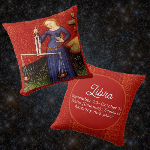 Coussin Libra Zodiac Signal Échelles Anniversaire
