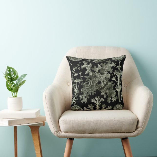 Coussin Lichen par Ernst Haeckel, Plantes de la nature vin (Chaise)