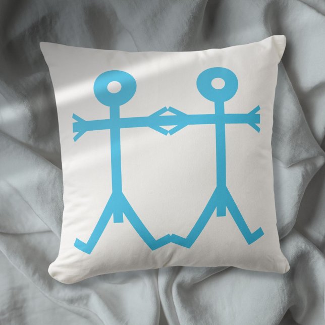 Coussin L'Icône d'amour des hommes (Modern Blue Love Men Icon 2006 Art Throw Pillow)