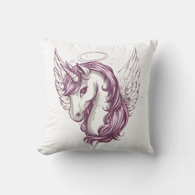 Coussin Licorne à halo d'ange (1) (Recto)
