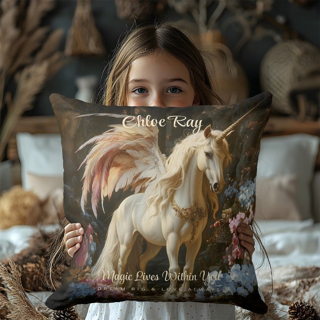 Coussin Licorne ailée classique Cheval de conte de fée mag (Créateur téléchargé)
