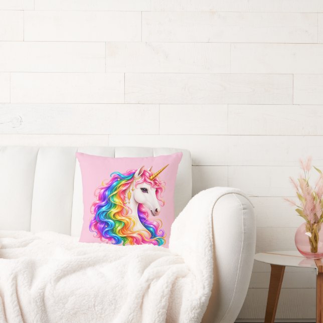 Coussin Licorne Arc-en-Ciel  (Canapé)