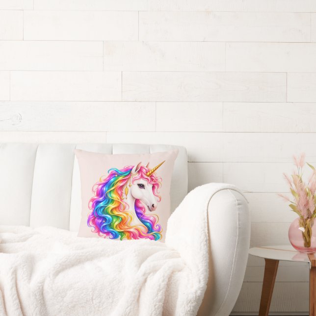 Coussin Licorne Arc-en-Ciel  (Canapé)