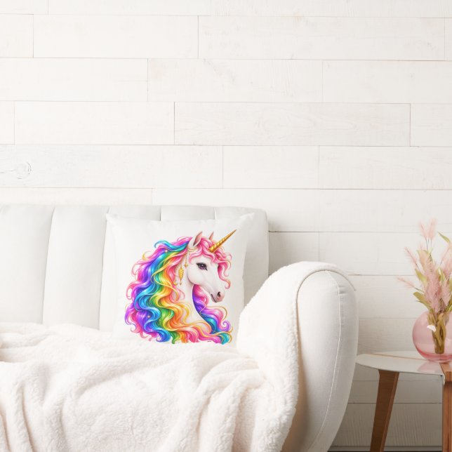 Coussin Licorne Arc-en-Ciel  (Canapé)