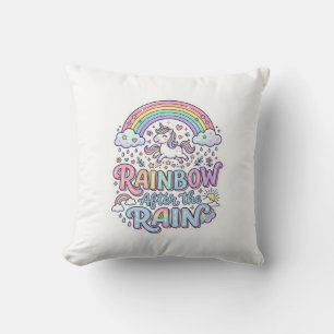 Coussin Licorne Arc-en-ciel après la pluie Premium Vector