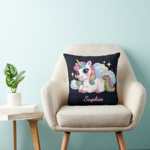 Coussin Licorne arc-en-ciel mignonne
