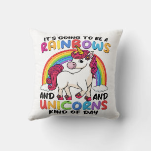 Coussin Licorne Arc-en-ciel Mignonne Drôle