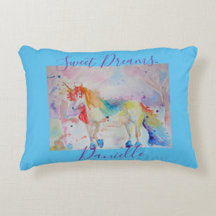 Coussin Licorne Arc-en-ciel Rose Douces Rêves Fill
