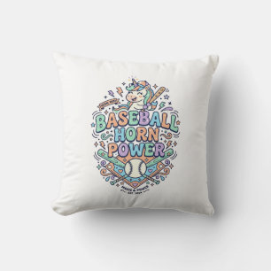 Coussin Licorne Baseball Corne Puissance Kawaii Design Vec