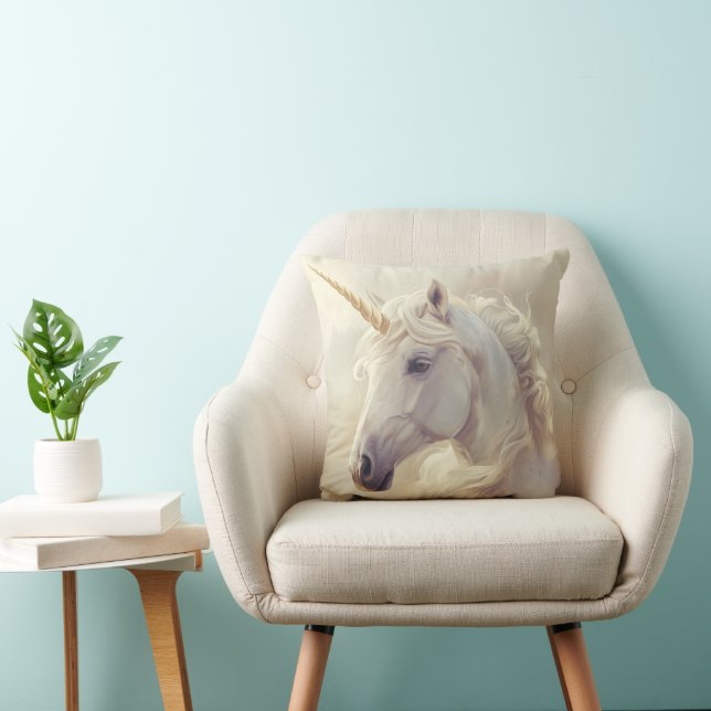 Coussin Licorne Blanche Brillant (Chaise)