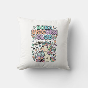 Coussin Licorne Boba Licorne Club Kawaii Typographie Desig