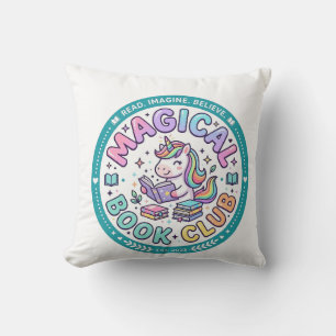 Coussin Licorne Club de Livre Magique T-shirt Drôle Graphi