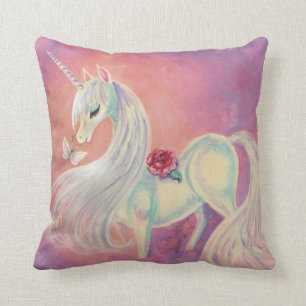 Coussin Licorne dans la rougeur de l'aube