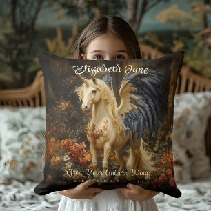 Coussin Licorne de la forêt de conte de fées romantique av