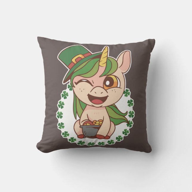 Coussin Licorne de la Saint-Patrick (Recto)