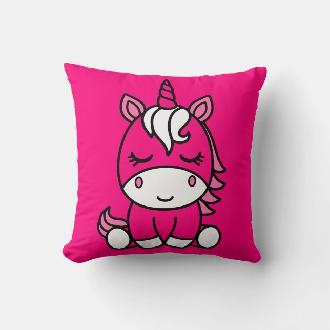 Coussin Licorne de petite fille (Recto)
