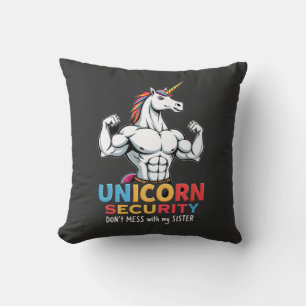 Coussin Licorne de sécurité de frère drôle ne plaisante pa