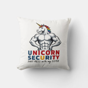 Coussin Licorne de sécurité de frère drôle ne plaisante pa