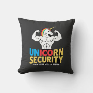 Coussin Licorne de sécurité drôle de frère Ne plaisante pa