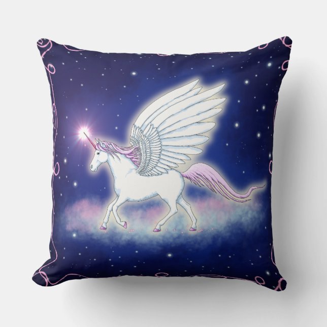 Coussin Licorne de volaille avec étoiles (Recto)