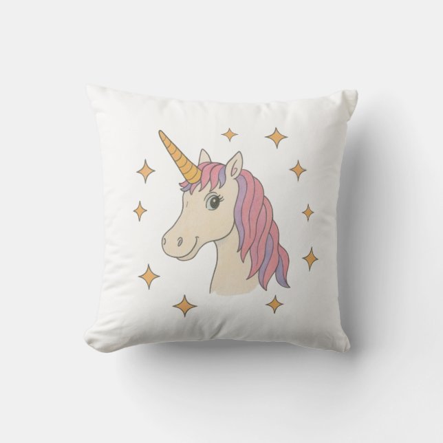 Coussin licorne et étoile mousseuse (Recto)