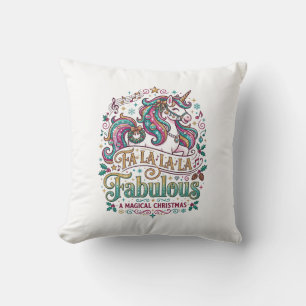Coussin Licorne Fa La La La Fabuleux Fond Blanc Mignon