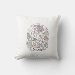Coussin Licorne Fleur Céleste Licorne Premium Vecteur Typ