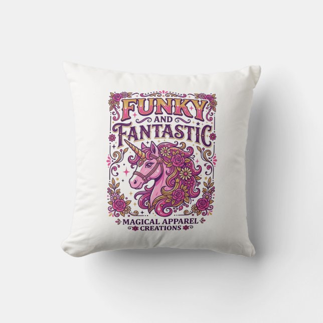 Coussin Licorne funky et fantastique design zazzle stylé_ (Recto)