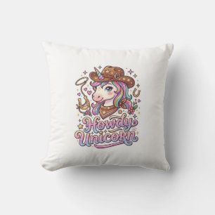 Coussin Licorne Howdy Idee Cadeau Licorne Autocollant et C