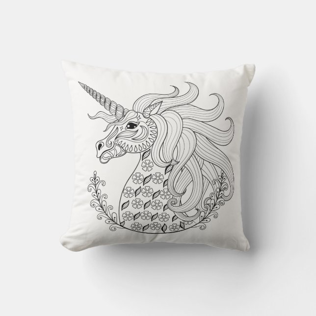 Coussin Licorne inspirée (Recto)