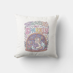 Coussin Licorne Introvertie mais Originale Blanche Étincel