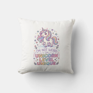 Coussin Licorne Je ne suis pas bizarre, je suis licorne de