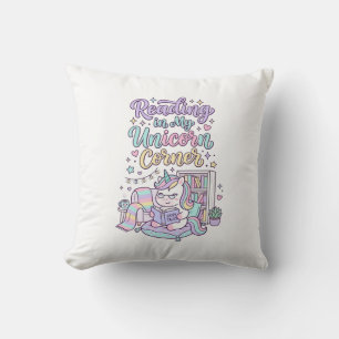 Coussin Licorne lisant dans mon coin licorne T-shirt paste
