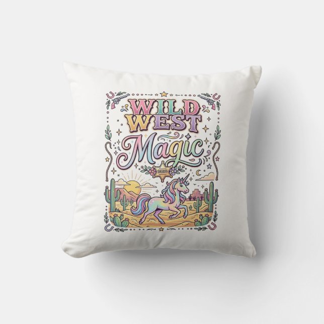 Coussin Licorne Magie Farfelue de l'Ouest Original (Recto)