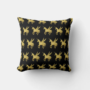 Coussin licorne magique, licorne or, tendance