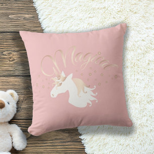 Coussin Licorne Magique Rose Moderne