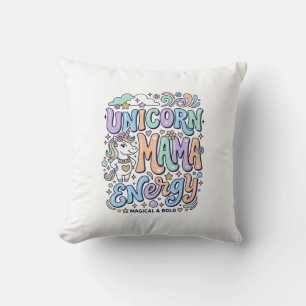 Coussin Licorne Maman Énergie Kawaii Dessin Vectoriel_1