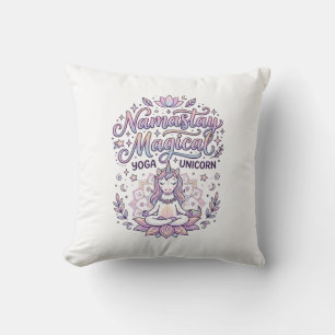 Coussin Licorne Namastay Magique Adorable Typographie Conc