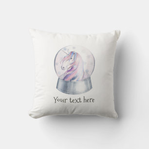 Coussin Licorne Pailletée Aquarelle