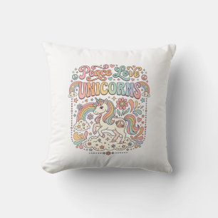 Coussin Licorne Paix Amour Licornes Conception De Vecteur