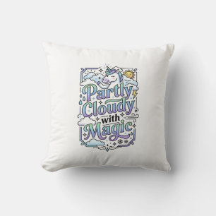 Coussin Licorne Partiellement Nuageux avec Vecteur Commerc