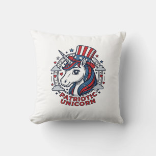 Coussin Licorne Patriotique Gravure Vintage Graphique_1