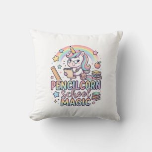 Coussin Licorne Pencilcorn School Magie Autocollant adorab
