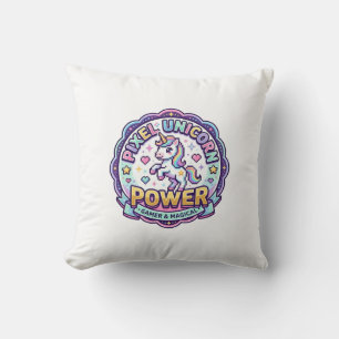 Coussin Licorne Pixel Licorne Puissance VÊTEMENTS PRÊT POD