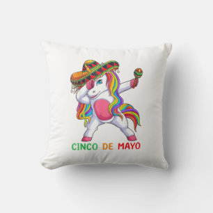 Coussin Licorne qui fait le dab Faisons la fête Cinco de M