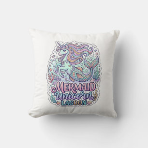 Coussin Licorne Sirène Licorne Lagune Conception Graphique