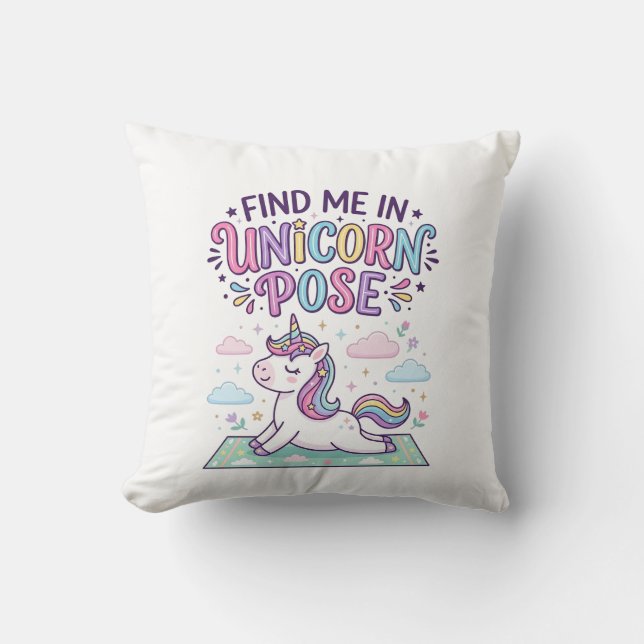 Coussin Licorne Trouvez-moi en Licorne Pose Impression Prê (Recto)