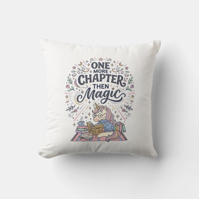 Coussin Licorne Un Chapitre De Plus Puis Magie Imprimé Prê (Recto)